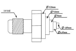 Univerzalni servisni igličasti ventil 1/8"-1/2" (6 mera)